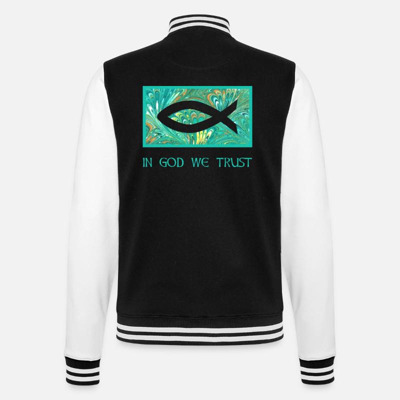 fisch ichthys e 71 - College Sweat Jacket - black/white