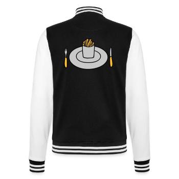 Plate French fries - College Sweat Jacket - black/white - Back - Marisol (170cm)