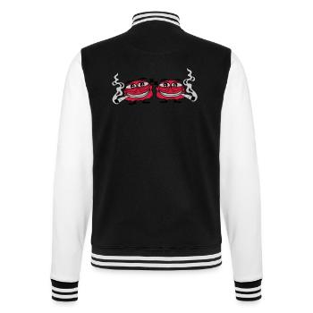 2 hemp-smoking monsters - College Sweat Jacket - black/white - Back - Marisol (170cm)