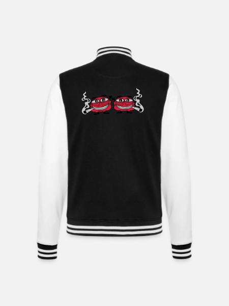 2 hemp-smoking monsters - College Sweat Jacket - black/white