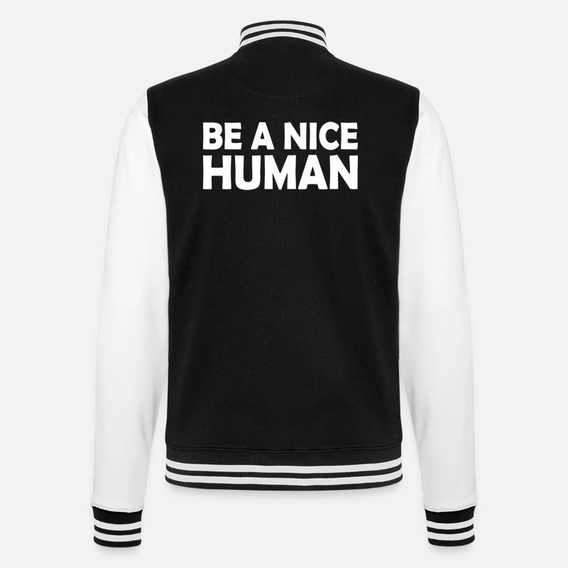 Be a nice human - Veste Teddy - noir/blanc