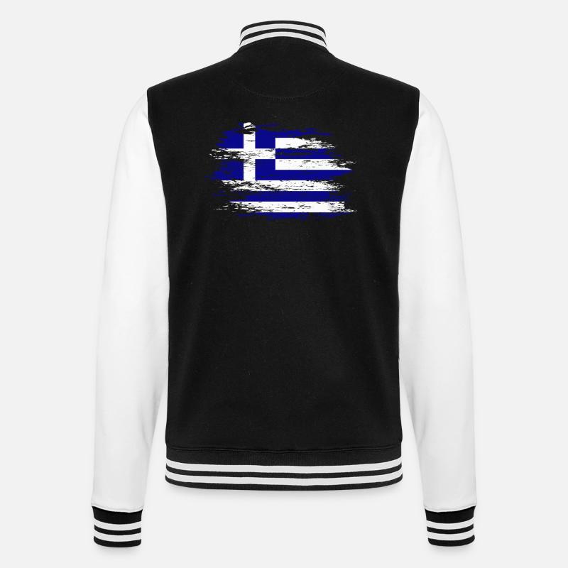 Drapeau de la Grèce utilisé - Veste Teddy - noir/blanc