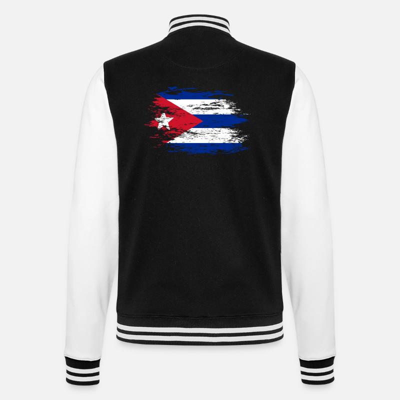 Drapeau cubain utilisé - Veste Teddy - noir/blanc