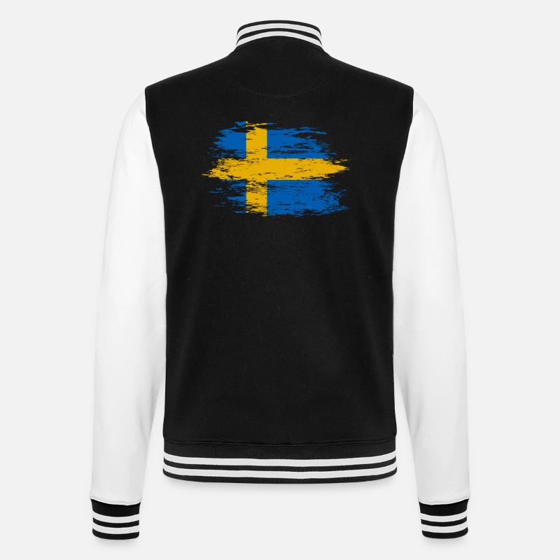 Drapeau de la Suède utilisé - Veste Teddy - noir/blanc