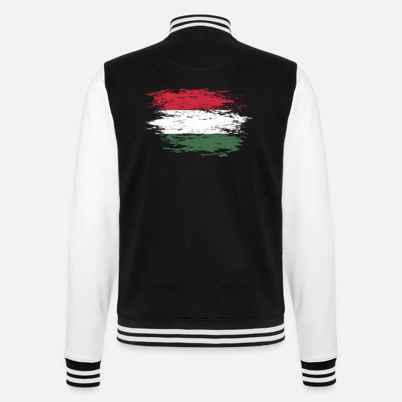 Drapeau de la Hongrie utilisé - Veste Teddy - noir/blanc