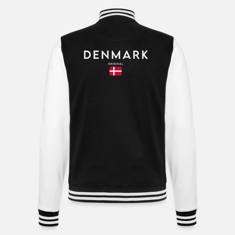 Danmarks flag, dansk stolthed - College sweatjakke - sort/hvid
