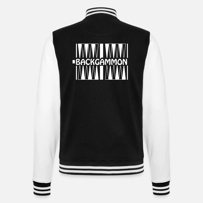 boardgame chess backgammon game night - College-Sweatjacke - Schwarz/Weiß