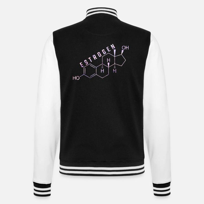 Östrogen-Molekül - College-Sweatjacke - Schwarz/Weiß