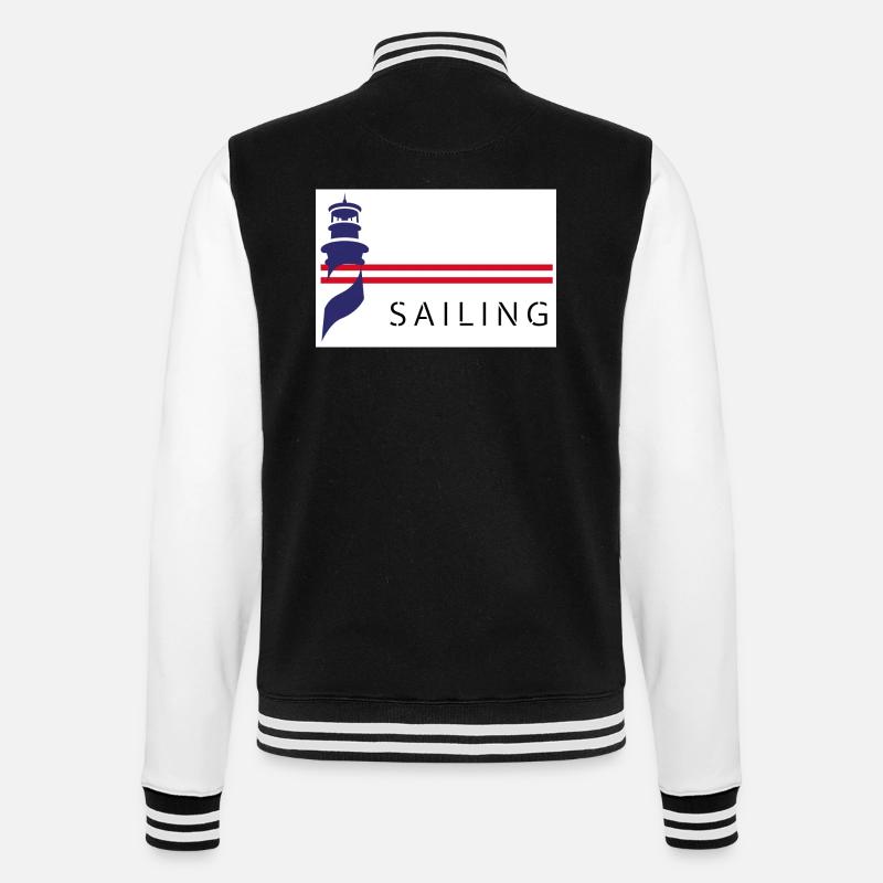 Leuchtturm - College-Sweatjacke - Schwarz/Weiß