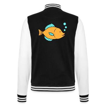 fisch comic 01 - College-Sweatjacke - Schwarz/Weiß - Hinten - Marisol (170cm)
