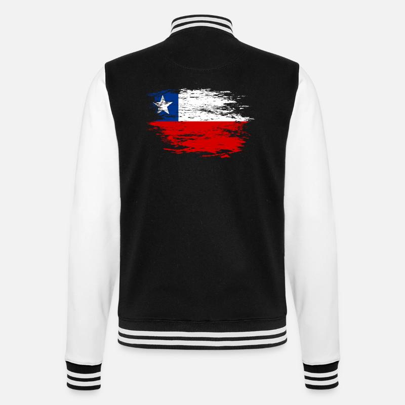 Drapeau chilien utilisé - Veste Teddy - noir/blanc