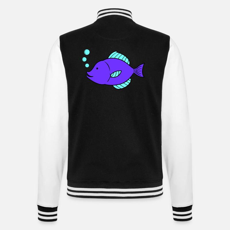 fisch comic - College-Sweatjacke - Schwarz/Weiß