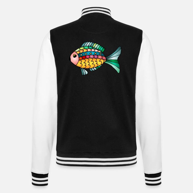 Fish - College Sweat Jacket - black/white