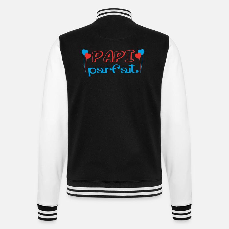 Perfektes PAPI - College-Sweatjacke - Schwarz/Weiß