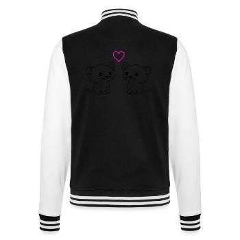süße katzen love - College-Sweatjacke - Schwarz/Weiß - Hinten - Marisol (170cm)