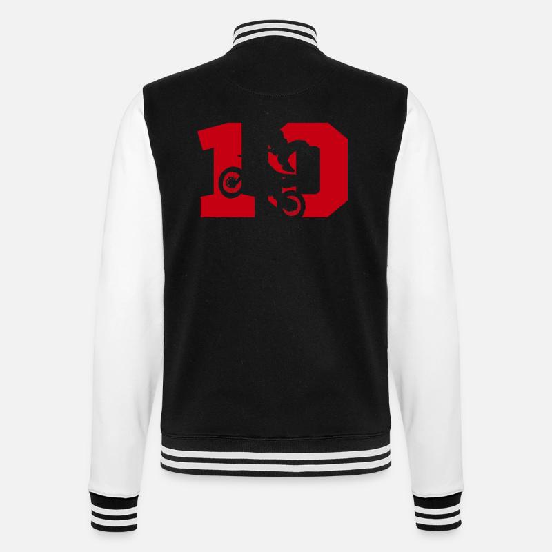 Moto 10 biker - College Sweat Jacket - black/white