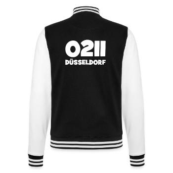 0211 Vorwahl Düsseldorf NRW Rhein - College-Sweatjacke - Schwarz/Weiß - Hinten - Marisol (170cm)