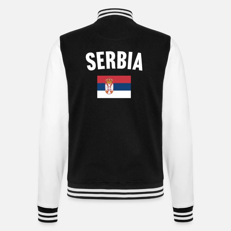Drapeau de la Serbie - Veste Teddy - noir/blanc