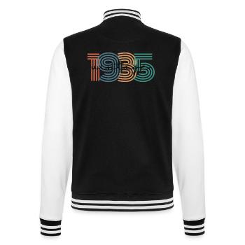 1935 Vintage Retro - College Sweat Jacket - black/white - Back - Marisol (170cm)