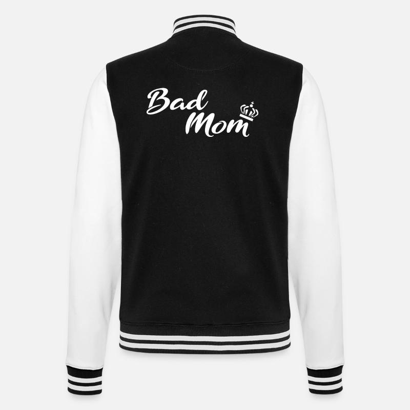 Bad Mom white - College Sweat Jacket - black/white