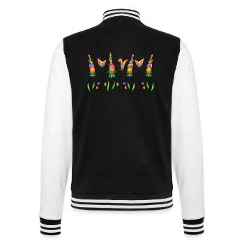 Flowers - College Sweat Jacket - black/white - Back - Marisol (170cm)