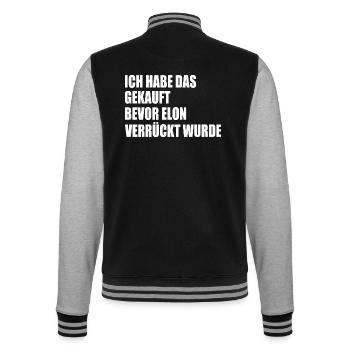 ich habe das gekauft bevor elon verrückt wurde - College-Sweatjacke - Schwarz/Grau meliert - Hinten - Marisol (170cm)