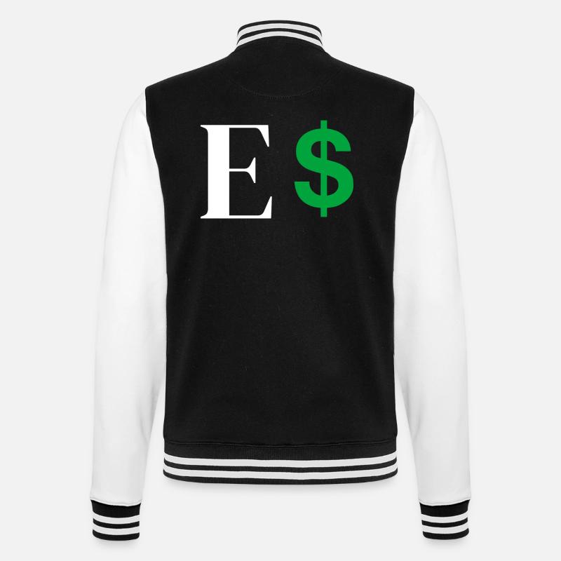 Lettre e dollar - Veste Teddy - noir/blanc