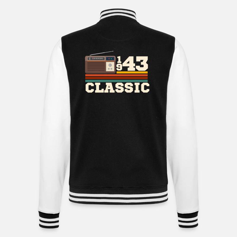 Jubiläum 1943 Retro-Klassiker - College-Sweatjacke - Schwarz/Weiß
