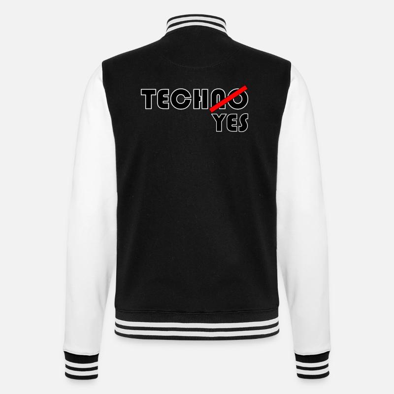 TechNO?YES! - College-Sweatjacke - Schwarz/Weiß