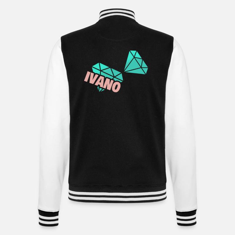 Papa Iva - College Sweat Jacket - black/white