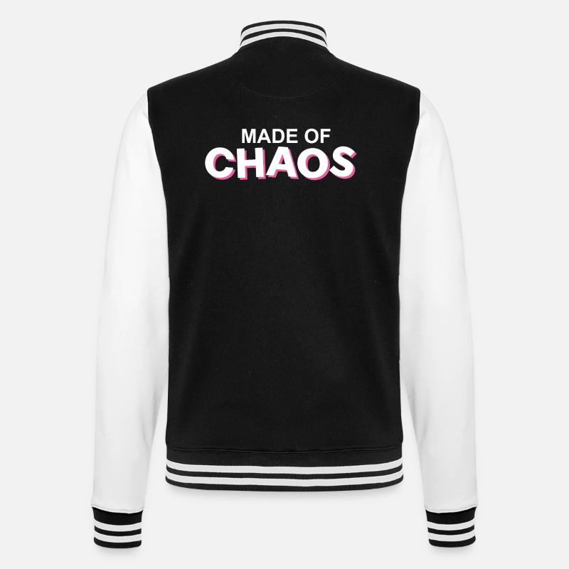 Fabriqué en accent rose Chaos - Veste Teddy - noir/blanc