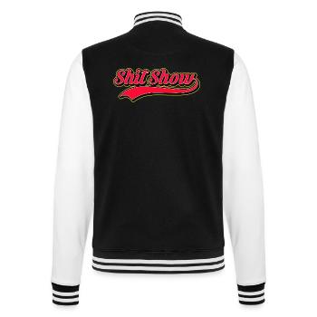 Shit Show Retro-Stil Logo - College-Sweatjacke - Schwarz/Weiß - Hinten - Marisol (170cm)