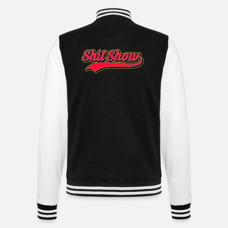 Shit Show Retro-Stil Logo - College-Sweatjacke - Schwarz/Weiß