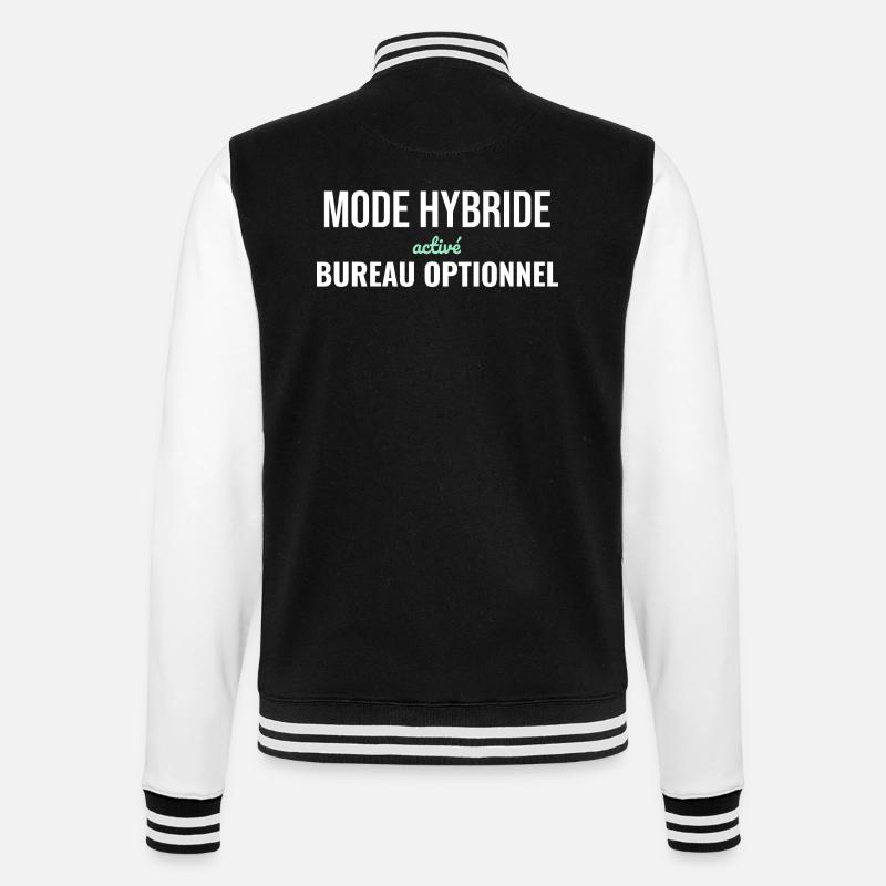 Mode Hybride — Télétravail Assumé - Veste Teddy - noir/blanc