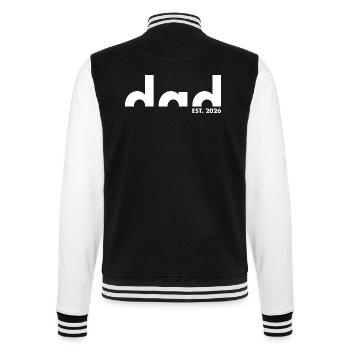 Dad Est. 2026 | Vater | Vatertag - College-Sweatjacke - Schwarz/Weiß - Hinten - Marisol (170cm)