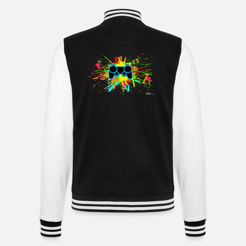Controller Splatter Gamer - College Sweat Jacket - black/white