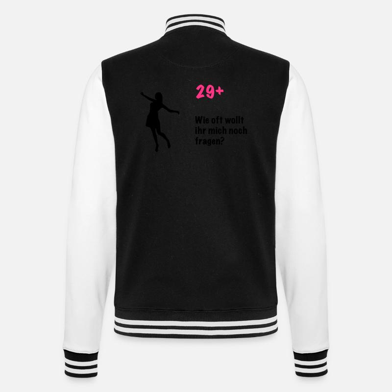 29plus - College-Sweatjacke - Schwarz/Weiß