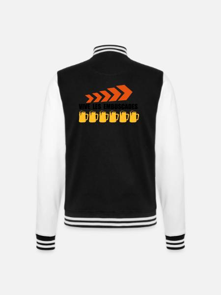 vive les embuscades1 - Veste Teddy - noir/blanc