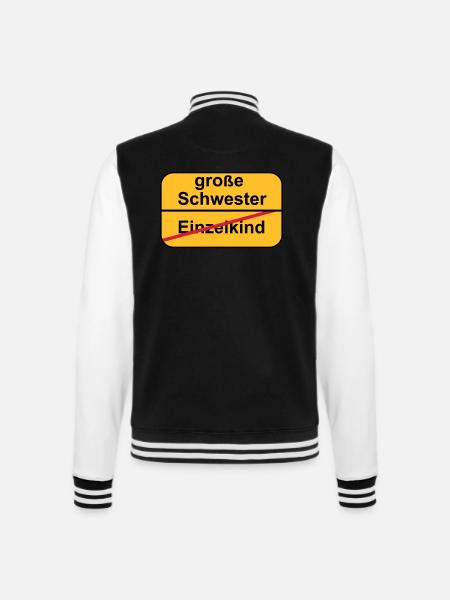große Schwester - College-Sweatjacke - Schwarz/Weiß