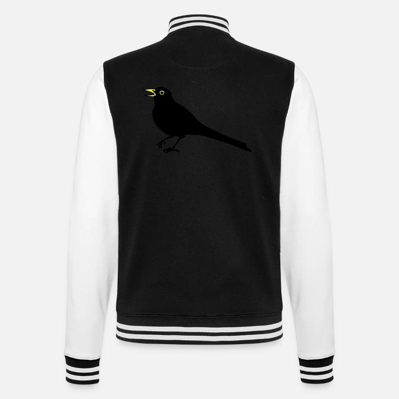 Amsel - College-Sweatjacke - Schwarz/Weiß