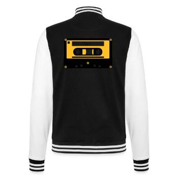 Kassette 70er - College-Sweatjacke - Schwarz/Weiß - Hinten - Marisol (170cm)