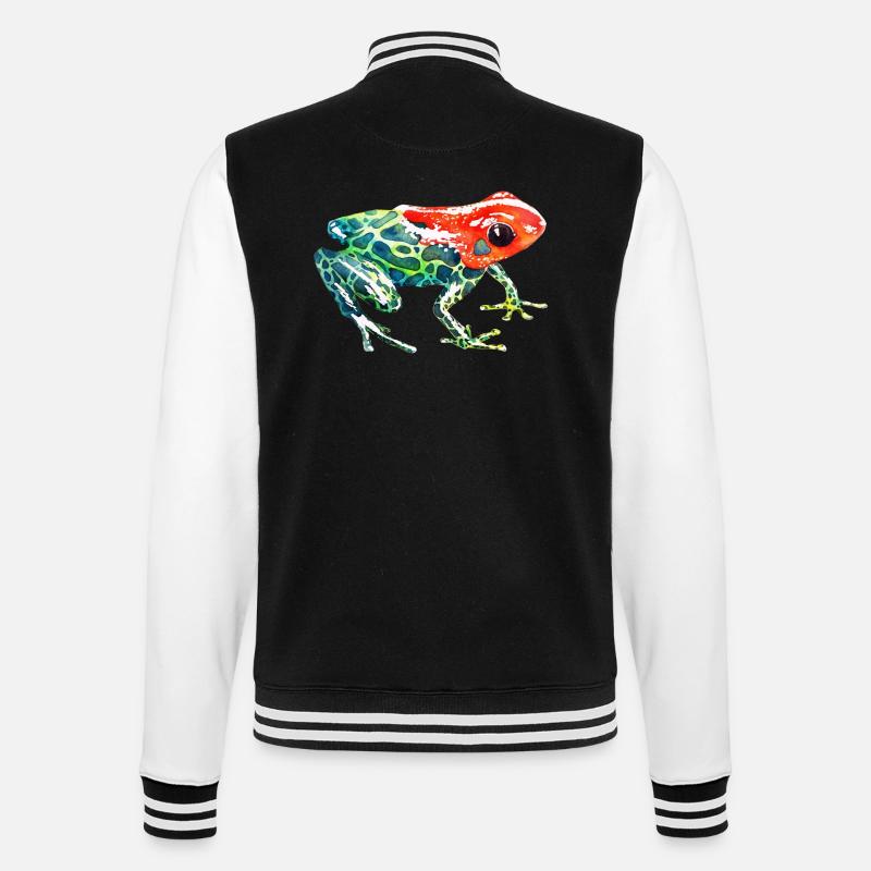 Frog with a red head - College Sweat Jacket - black/white