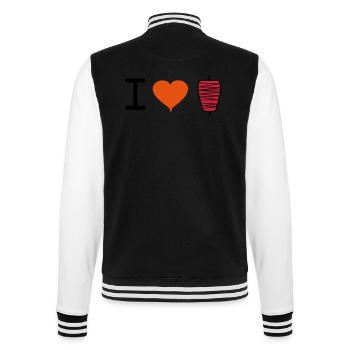 i_love_kebab - College Sweat Jacket - black/white - Back - Marisol (170cm)