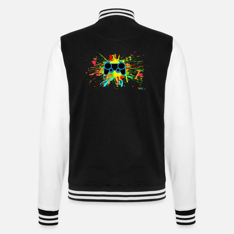 Graffiti-Controller Splatter - College-Sweatjacke - Schwarz/Weiß
