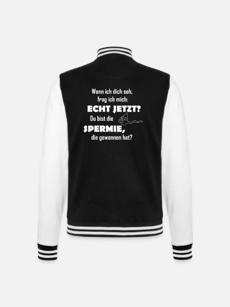 Spermie gewonnen Spermien witziger Spruch Sperma - College-Sweatjacke - Schwarz/Weiß