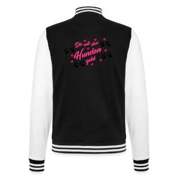 die_mit_den_hunden_geht_002 - College-Sweatjacke - Schwarz/Weiß - Hinten - Marisol (170cm)