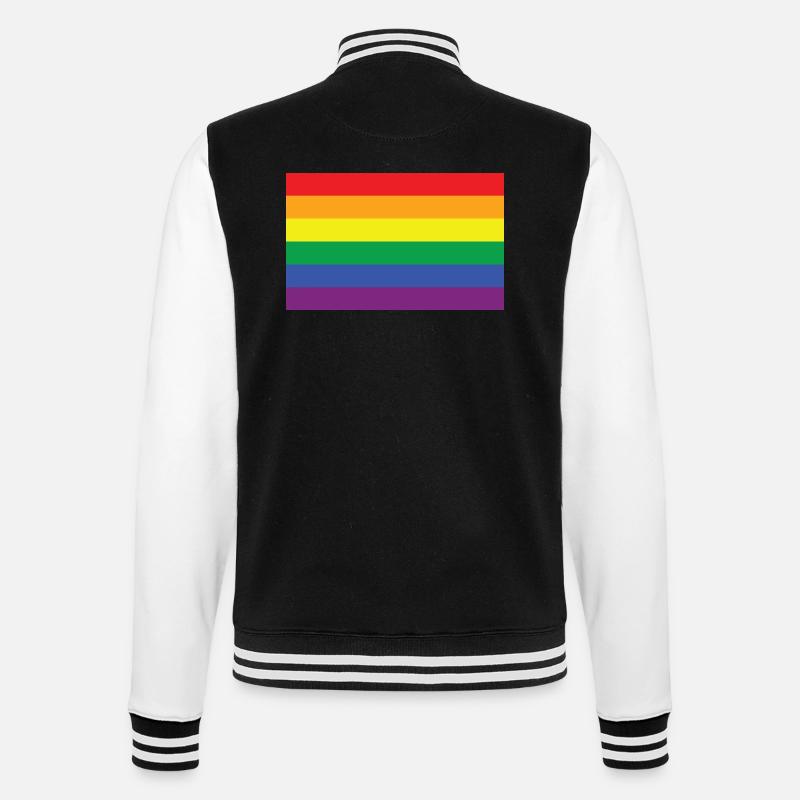 Regenbogen - College-Sweatjacke - Schwarz/Weiß