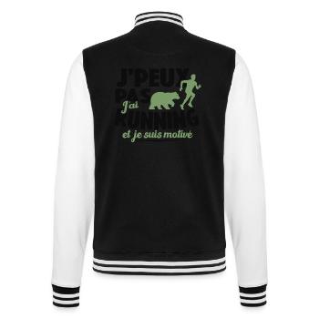 Je Peux Pas J'ai Running Et Je Suis Motivé - Veste Teddy - noir/blanc - Dos - Marisol (170cm)
