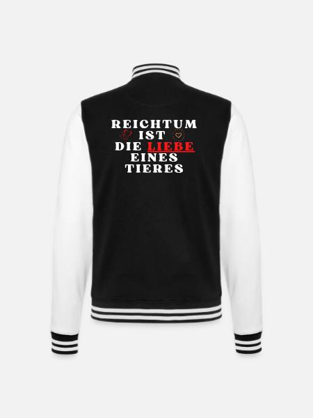 Ein Herz für Tiere Tierliebe - College-Sweatjacke - Schwarz/Weiß