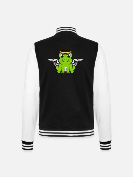 Angel Frog Wing Halo - College Sweat Jacket - black/white